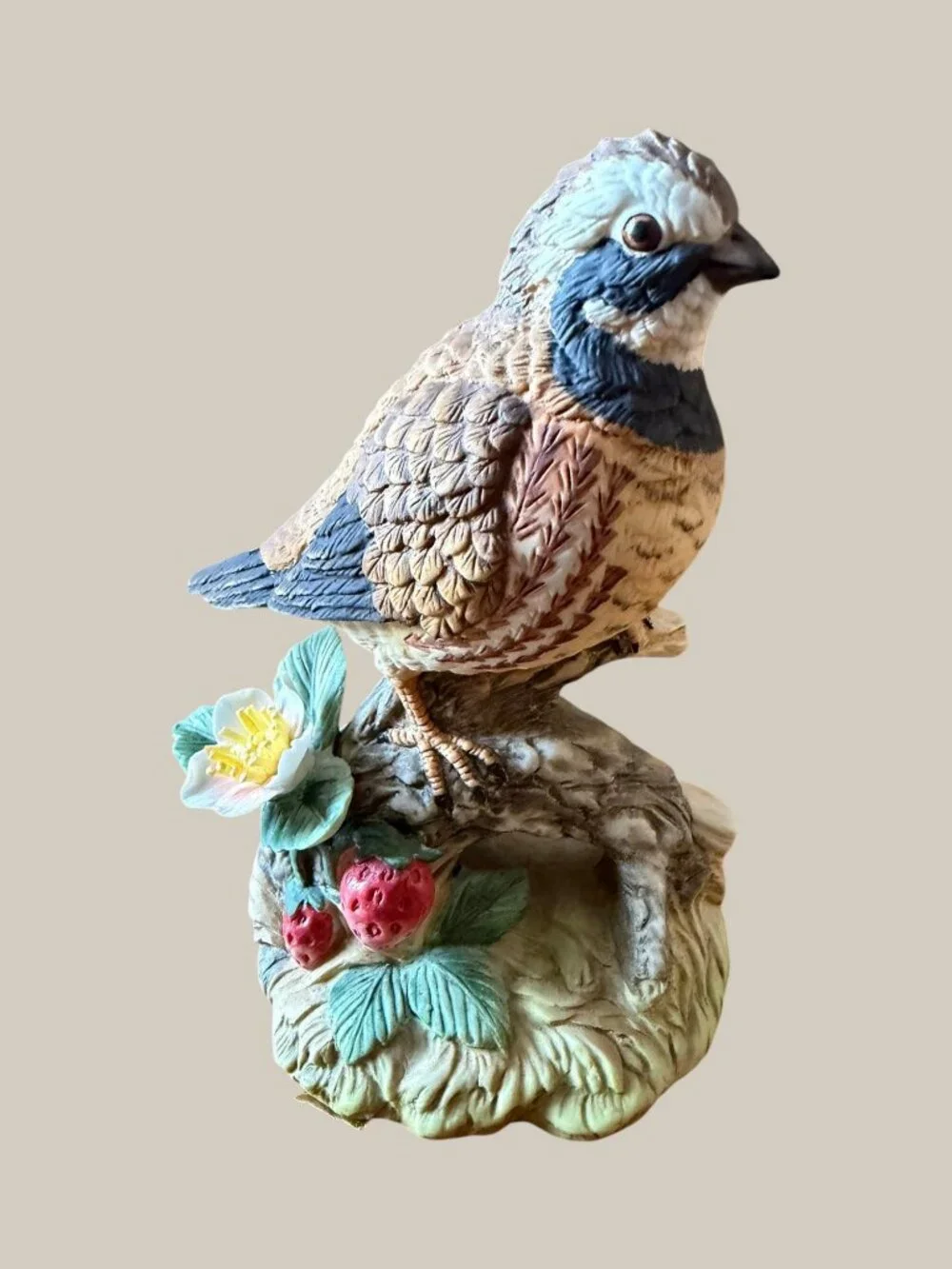 Vintage Gorham Gallery Birds Quail Vignette Figurine Japan Strawberry 5